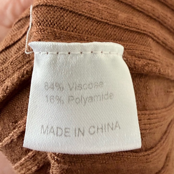 Brown Ribbed Sweater Dress - Picture 7 of 7